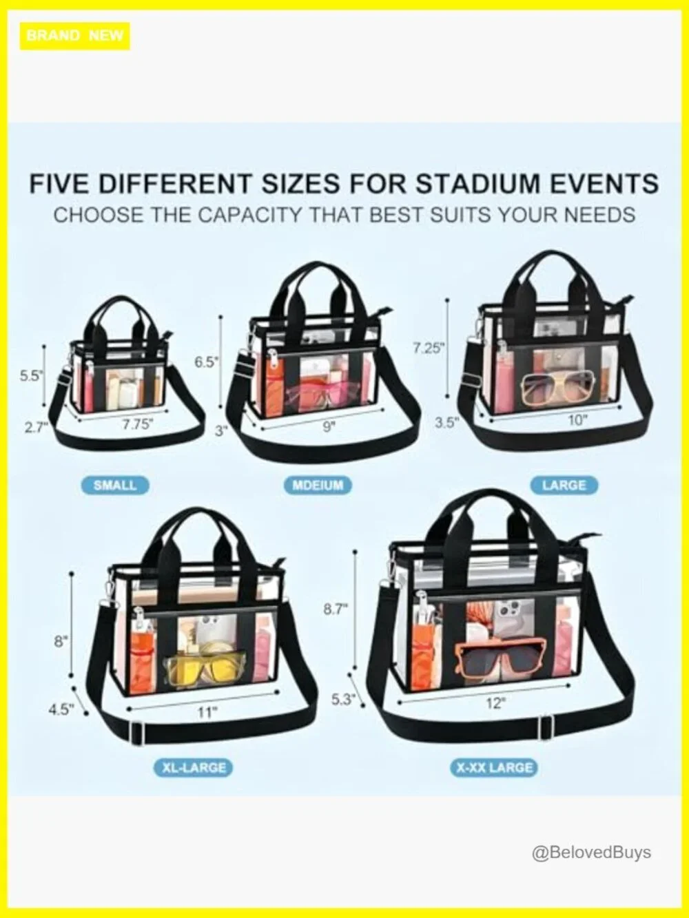 Clear Satchel Stadium Approved Crossbody Bag PVC Handbag Event Purse
